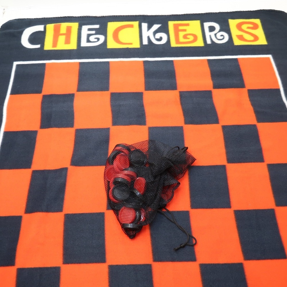 Giant Checkers Blanket Game 26 Checkers Pieces with‎ Checkers Board Blanket